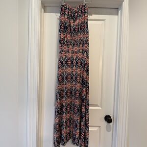 Veronica M Maxi Dress in Navy, Coral, Cream